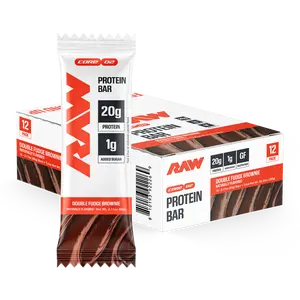 RAW Protein Bars – 20g Protein Snack Bar – Low Sugar High Protein Bars for Men & Women – Soft Baked Candy Bar Style Protein Snack – 12 Pack