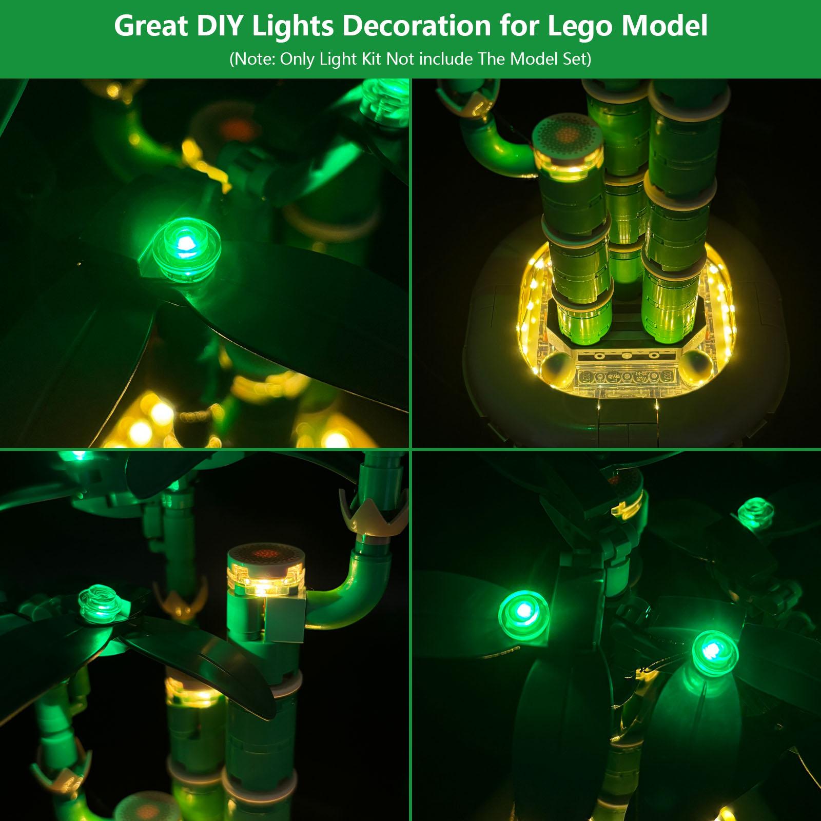 LYBMTWF Light kit for  The Botanical Collection Lucky Bamboo Décor 10344-Creative Lighting Kit for Building Blocks， Adults Ages 18+ - Fake Plant Decoration for Table, Desk, Office - Gift for Valentines Day（No Bricks Included）