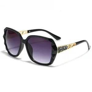 Women’s Luxury Rhinestone Polarized Sunglasses, UV400 Protection, Oversized Frame for Driving & Travel