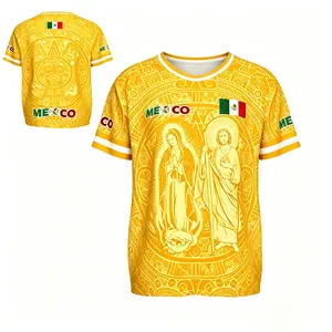 Light Pink Virgencita & San Juditas Mexico SoccerJersey for Men, Blue, Red, Green,2026 Soccer Fan Shirt, CasualSports Mexican Culture Style Jersey