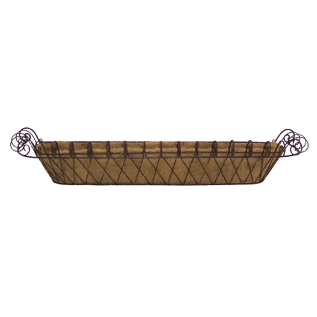 Deer Park Classic French Window Box - 11 in x 46 in Durable Metal Box with Frame, Weatherproof Construction, Coco Liner for Outdoor Traditional Home Decor