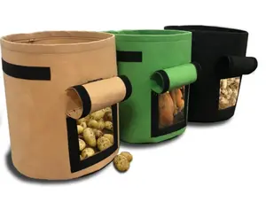 Breathable Potato Grow Bag with Harvest Window, Reusable Non-Woven Vegetable Planting Container for Tomato & Garden Plants