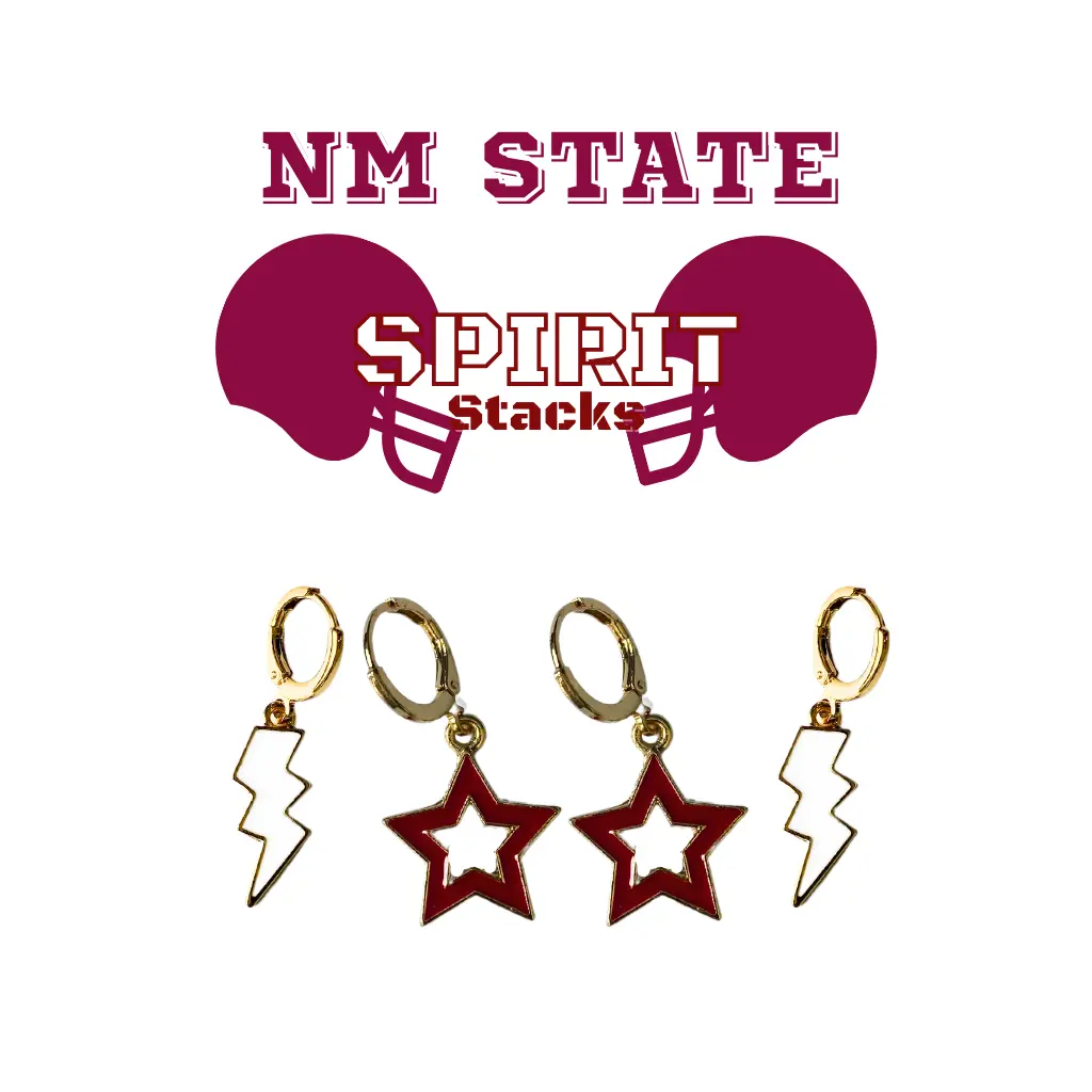 New Mexico State University Spirit Earring Stack For Aggies Game Day