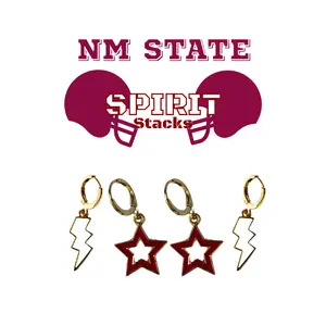 New Mexico State University Spirit Earring Stack For Aggies Game Day