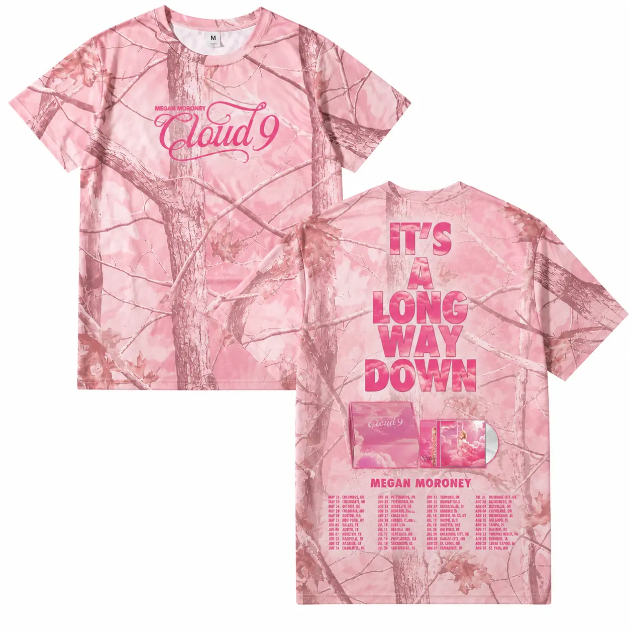 Megan Moroney Cloud 9 Camo Tee Cotton Printed T-Shirt Men's Summer Casual Y2K Top Women Clothing Unisex Harajuku Chic Clothes