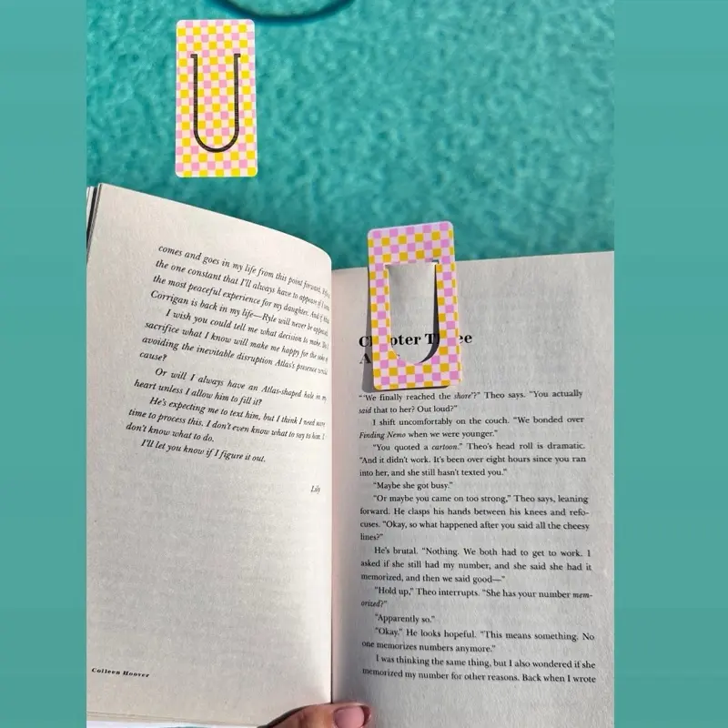 Durable Reliable Plastic Sublimation Bookmarks - Modern Office Stationery with Sublimated Print, Elegant Patterned Surface (Black Checkered, Floral), Multiple Colors, All Seasons Stylish Accessory for Book Lovers, Enhances Reading Experience, Stylish Acce