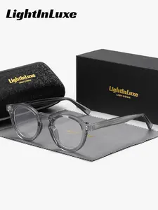 1 Pair LightInLuxe Unisex Full Frame Round Frame Plano Glasses Lightweight Glasses Trendy Frames Simple design enhancing pure, natural charm