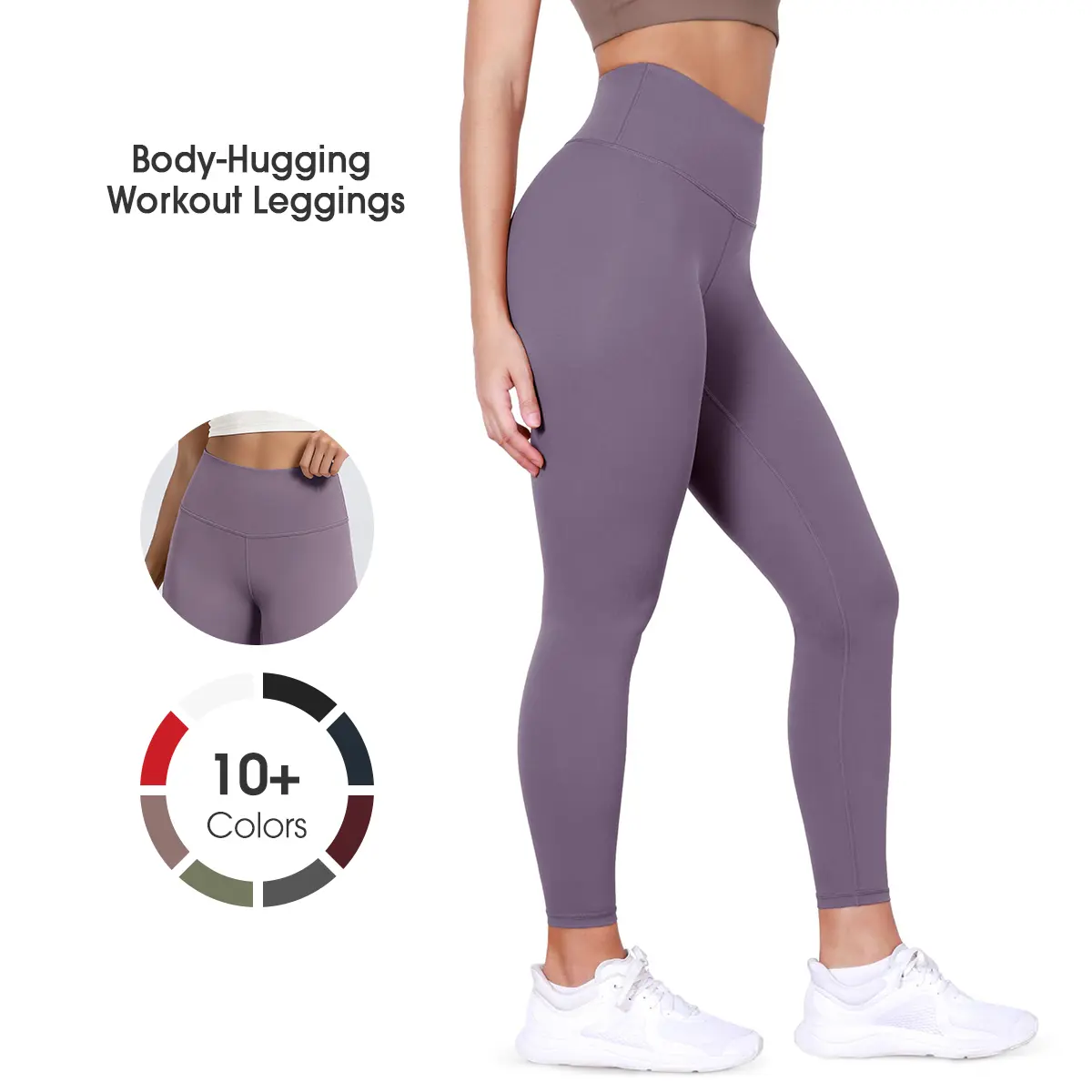 ODODOS Body-Hugging Workout Leggings with Back Pocket for Women, 25" /28" High Waist Yoga Pants High Waisted Athletic High Waisted Compression