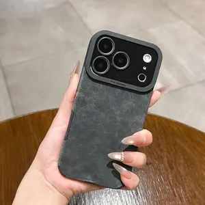 1 piece of luxurious matte lambskin imitation leather phone protective case, shockproof, comfortable, and simple iPhone phone case, suitable for iPhone 17 Pro Max, compatible with the entire iPhone 17-7 series of phone cases