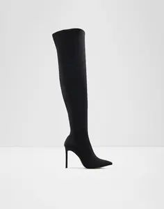 Sky high over the knee boots with a stiletto heel and pointed toe