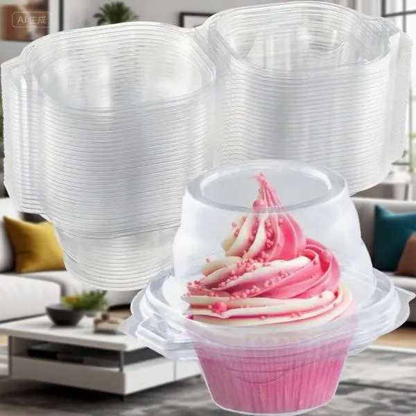 Disposable Clear Cupcake Containers (100 Pack) |   BPA-Free Plastic Dome Lids |   Single Dessert Holders Bulk |   Leak-Proof To-Go Boxes |   Reusable Food Storage for Muffins & Pastries