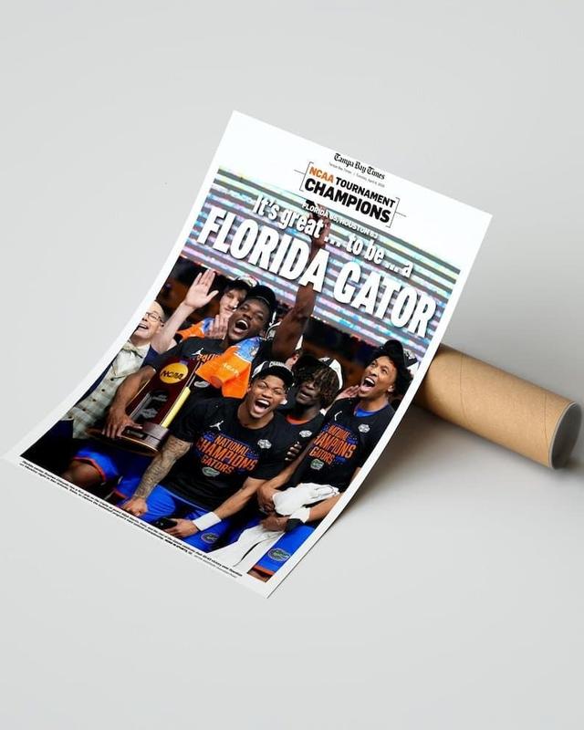 [UNFRAMED POSTER SALES 40%]2025 Florida Gators College Basketball Champions Unframed Front Page Newspaper