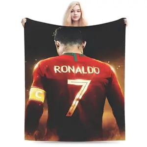 CR7 King Ronaldo Jersey Wall Tapestry - Vibrant Red Soccer Jersey with Golden Glow, Perfect for Fans, Birthdays & Festivals, Polyester Fabric, All-Season Decor, Festive Decoration | Celebratory Tapestry | Durable Polyester 182