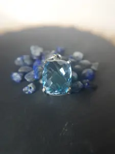 Wonderful Natural Swiss Blue Topaz Pendant