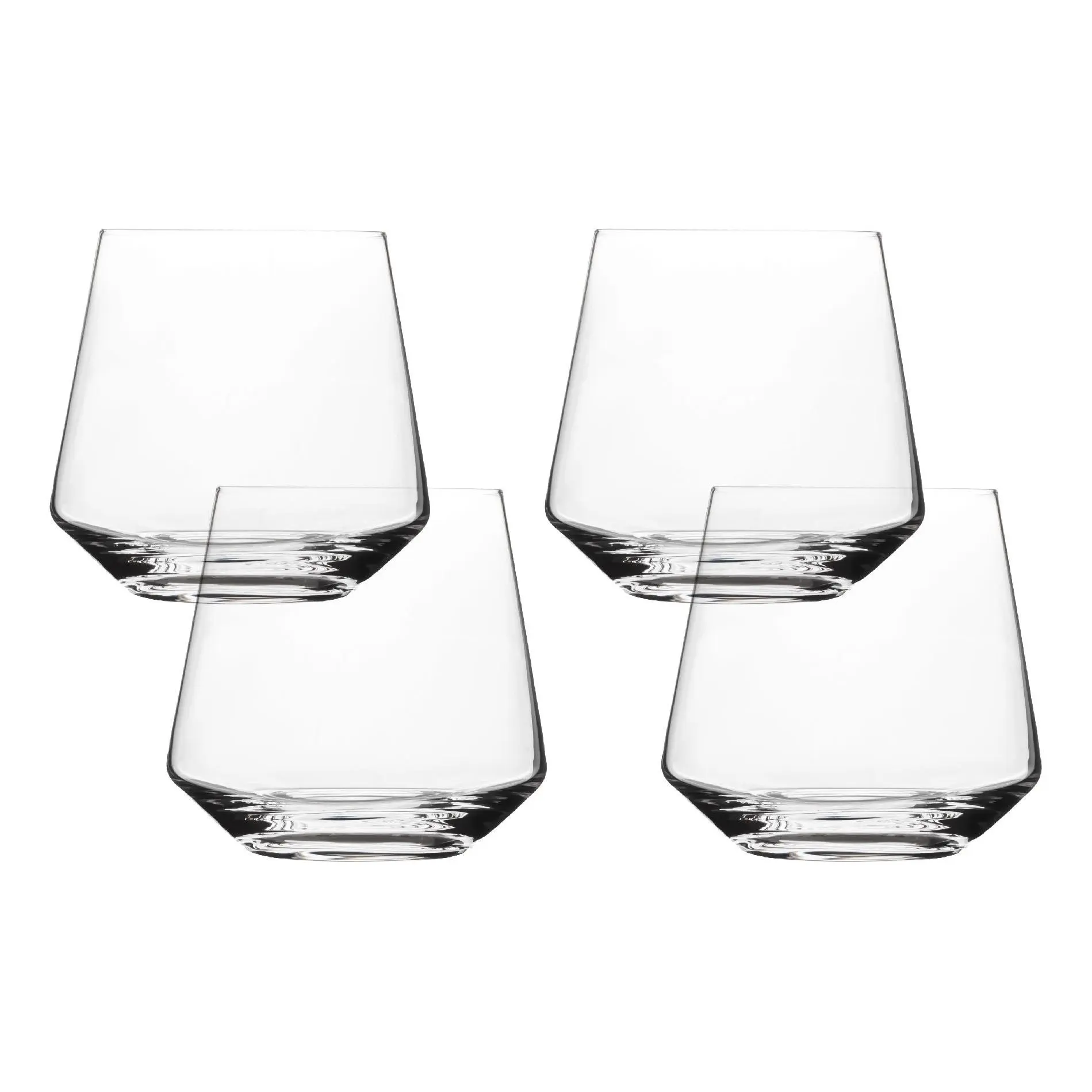 over&back Clear Stemless Mouth-Blown Glassware - Set of 4