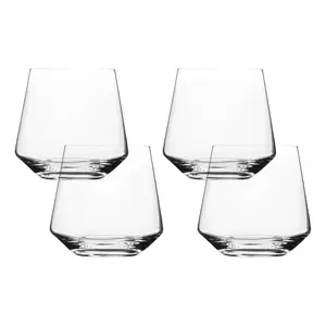 over&back Clear Stemless Mouth-Blown Glassware - Set of 4