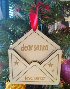 Dear Santa Christmas Ornament for Kids Wish List