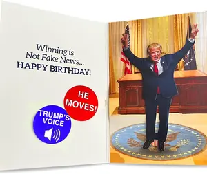 Talking & Dancing Donald Birthday Card President Dances When Opened Trump's Real Voice Funny Gift for Men Trump Stuff Happy Birthday Card for Him with Motion Technology