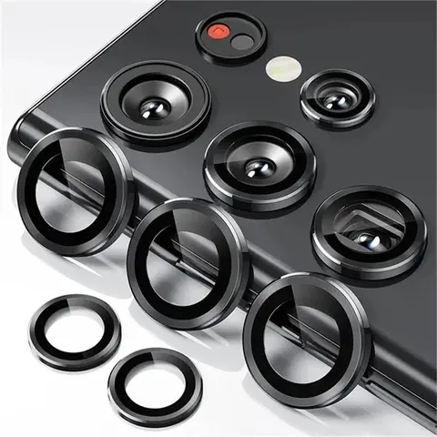 Tempered Glass Camera Lens Protector, Phone Camera Lens Protective Film, Phone Accessories, Smartphone Accessory Compatible with Samsung Galaxy S24 Ultra S23 Ultra, Mobile Phone Lens