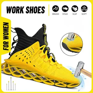 Steel Toe Shoes for Women Lightweight Safety Sneakers Comfortable Breathable Indestructible Women's Steel Toe Sneakers Work Shoes for Women Ergonomic Design
