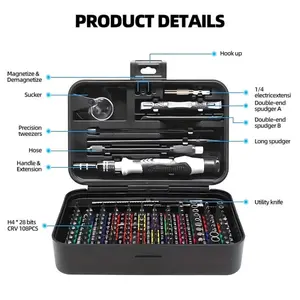 132-in-1 Precision Screwdriver Set with 108 Magnetic Bits & Ratchet Handle | Heavy Duty Industrial Screwdriver Kit For Phone, Laptop, PC, Camera, Watch, Eyeglasses Repair | Precision Magnetic Screwdriver with Rotary Lock