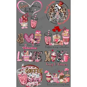 LOVE YOU A LATTE (1) PREMADE GANGSHEET - 22X36 DTF TRANSFERS - DIRECT TO FILM