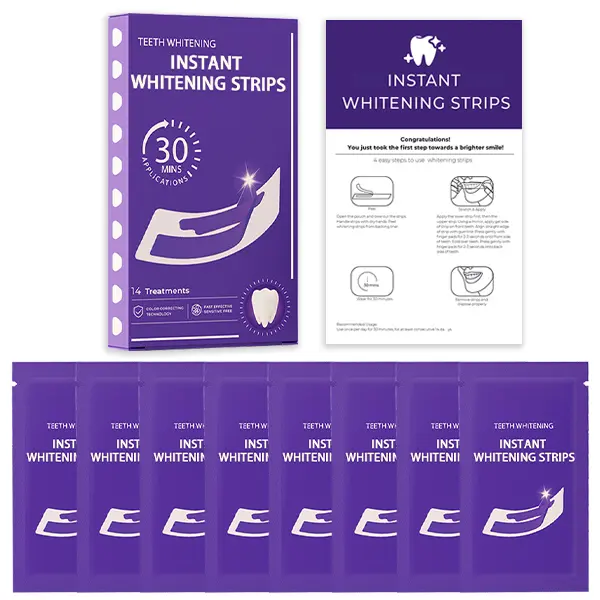 Teeth Brightening Strips,28pcs/set Mint Tooth Strips,Purple Tooth Whitening,Tooth Stain Treatment,Combining Whitening and Colour Correction,Peroxide-Free