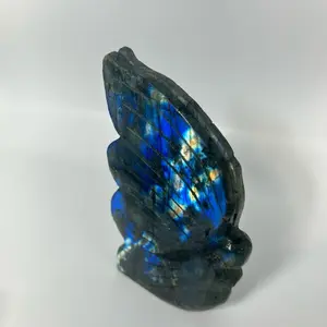 Labradorite Wing Carving Blue & Gold Flash Protection Transformation Healing Crystal