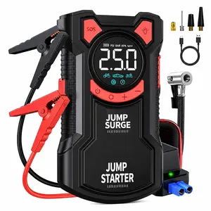 【PJ100】MC Multi-Function 12V Car Battery Booster Jump Starter with 150PSI Air Compressor, Smart Cables, LED Light, LCD Screen
