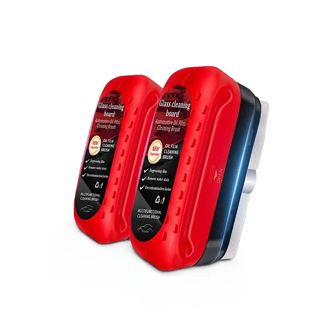 120ML Car Windshield Cleaner, 2 Counts Multifunctional Car Glass Oil Film Cleaner with Reusable Foam Sprayer, Car Cleaning Degreaser Tool