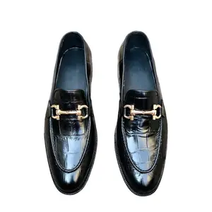 Nero Croc: Classic Men's Leather Loafer Walking Shoes - Boy
