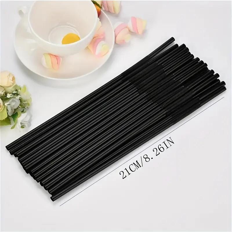 Disposable Straws, 100pcs Flexible Plastic Straws, Disposable Drinking Utensils for Home Kitchen Party Restaurant