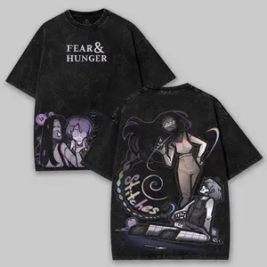 Stitches & Daan Fear & Hunger Game Graphic Tees Washed Tee Game Acid Washed Lightweight Cotton TSHIRT, Gift For Gamer Men's Regular Fit Floral Print Tee men gifts graphic 5 tee 3WJ LYF