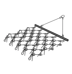 Drag Harrow 5x4.5 ft, Chain Harrow with 60 Teeth for ATV UTV Tractor, Soil Preparation, Leveling, Smoothing Gravel Driveways, Land Maintenance Steel Nail Model