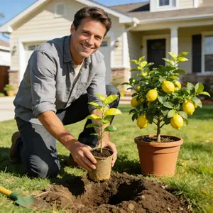 Lemon Tree Seedling – Strong Root System, Bare Root, Perennial Fruit Tree – Easy to Grow, Suitable for Containers or In-Ground Planting – Great for Home Gardens Non-GMO Sapling Compact Fast-Growing Hardy