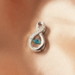 Blue Cubic Zirconia Sterling Silver Necklace