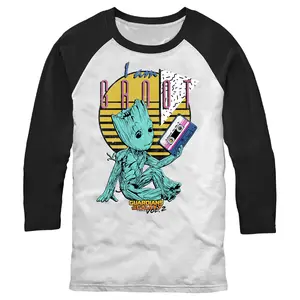 Men's Marvel Groot Tape Baseball Tee