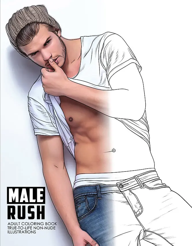 Male Rush Adult Coloring Book: True to Life Non-Nude Illustrations