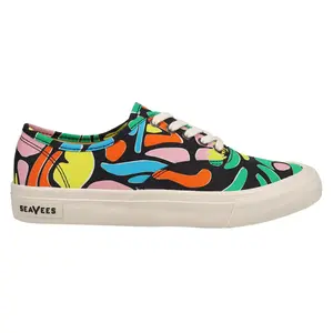 SeaVees Womens Legend Hoffman Floral Lace Up Sneakers Shoes Casual - Black