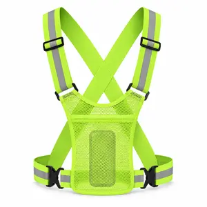Pack of 1 - Adjustable Reflective Safety Vest withStorage Pockets, Universal Fit, High VisibilityPolyester Gear for Outdoor Cycling and Running