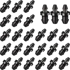 60 Pieces Drip Irrigation 1/4" Barbed Tubing End Plugs Barbed Connectors End Cap for Drip or Sprinkler Systems