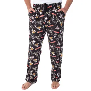 The Gremlins Men's Gizmo Stripe Daffy Mogwai Allover Character Adult Sleep Lounge Pajama Pants