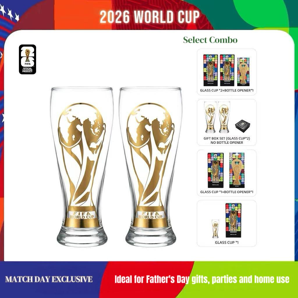 Father's Day Exclusive | 2026 FIFA World Cup Glass Set Made of premium glass with trophy-style gold trim. Suitable for gifting to boyfriends, daily home use and parties. Reusable cups with a variety of combinations to choose from,summerwins Father's Day Exclusive | 2026 FIFA World Cup Glass Set Made of premium glass with trophy-style gold trim. Suitable for gifting to boyfriends, daily home use and parties. Reusable cups with a variety of combinations to choose from,summerwins