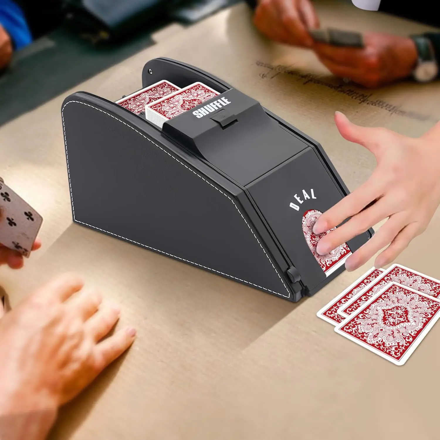 casino grade card shuffler GSE 4-Deck Shuffler, Power Plug & Battery-Operated Machines This space Shuffle King | Shuffle King
