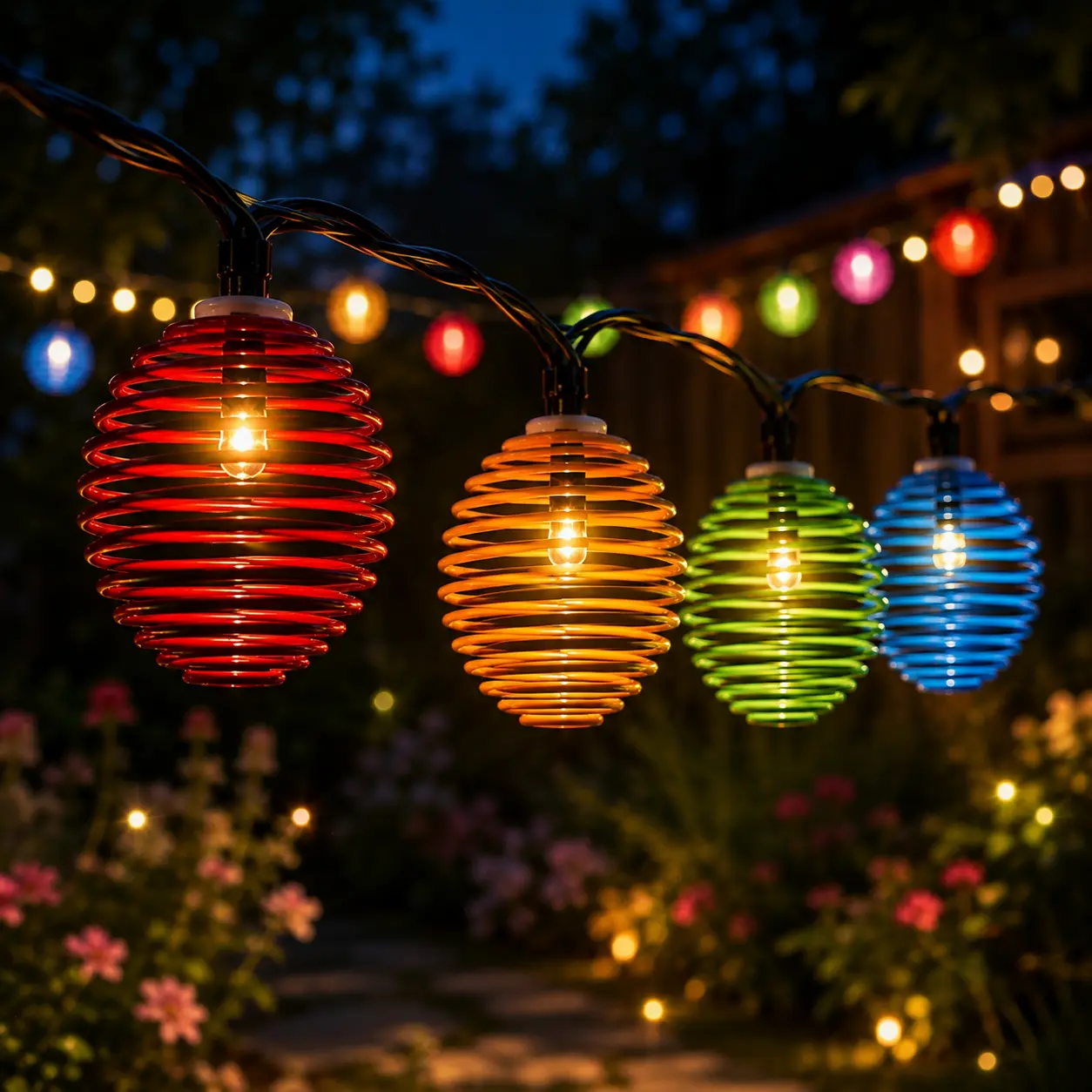 BACKYARD FOX Solar Adaptive String Lights, 8 Modes Dimmable, Adaptive Light Sensor, Dusk-to-Dawn, Waterproof, Shatterproof & Rust-Resistant Metal, Ideal for Outdoor Patio, Backyard, Garden, Camping, Christmas & Holiday Decor, Solar Landscape Lights, Solar