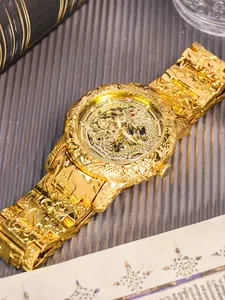 Men's Business Fashion Watch, Fashion Watch with Dragon Design, Trendy All-match & Exquisite for Birthday Gift with Box, Mechanical Style Watches