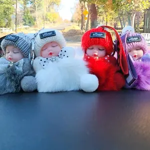 HDSP Fox Hair Baby Dolls Car Plush Keychain - Yellow Plush Pendant for Keys or Bags - Everyday Life Accessory & Gift for Couples - Soft & Stylish Design - Hold