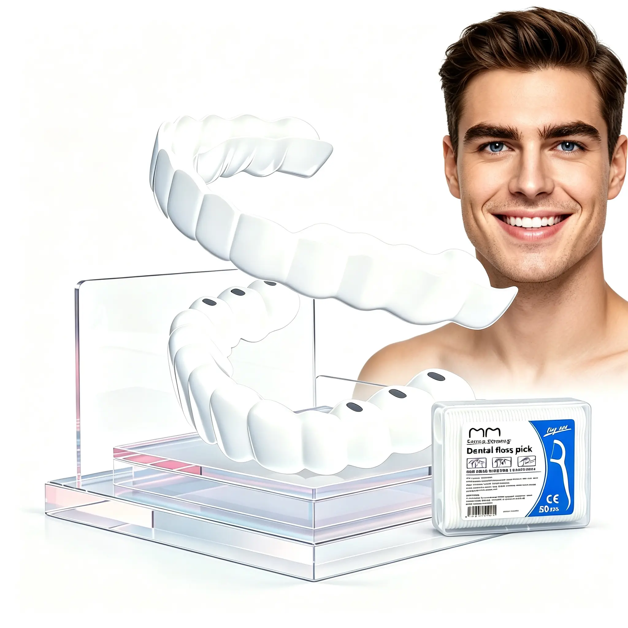 Snap On Veneers Instant Visual Enhancer Affordable Hollywood Smile at Home-3 Pairs Reusable Easy Moldable Temporary Teeth Fix Gap Correction