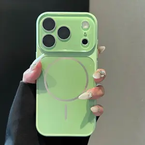 Simple matte texture suitable for IP17promax, comes with built-in lens film, full protection, anti-drop, matte magnetic phone case for IP16/15/14promax