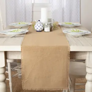 Baxter Burlap Natural Fringed Table Runners